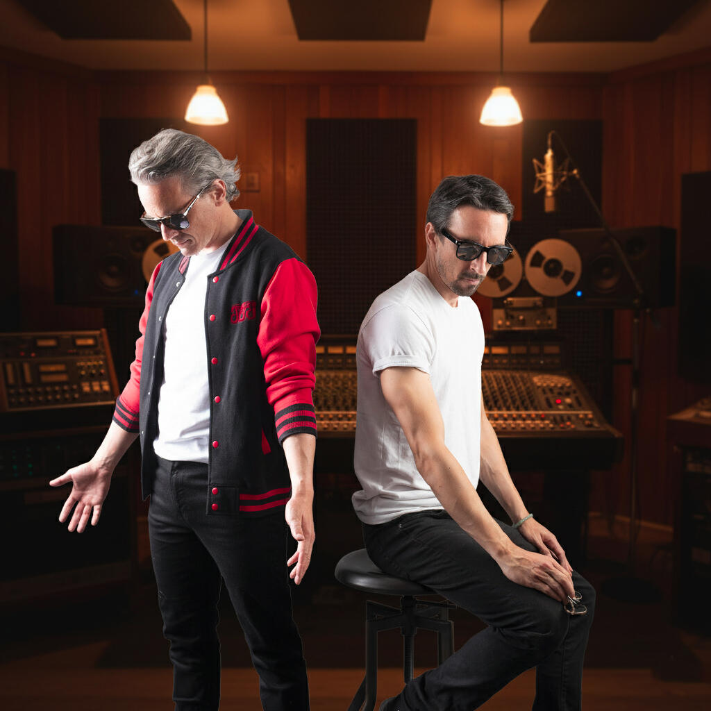 Max Love in studio 2 Members of Max Love band in recording studio